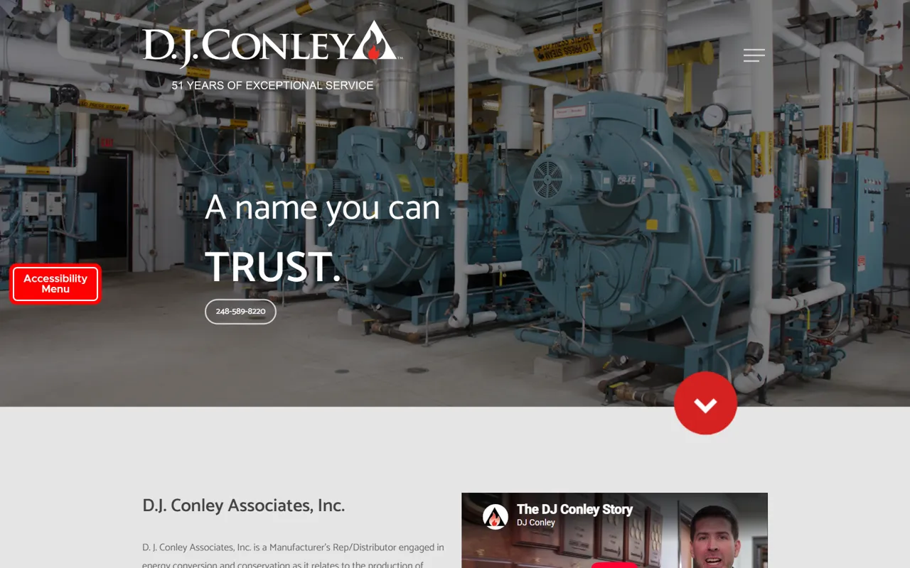 The current djconley.com home page on desktop, before the rebuild.